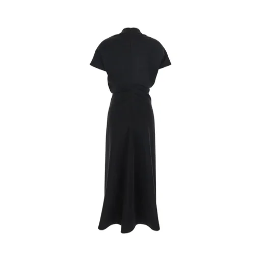 Plain High Neck Long Dress