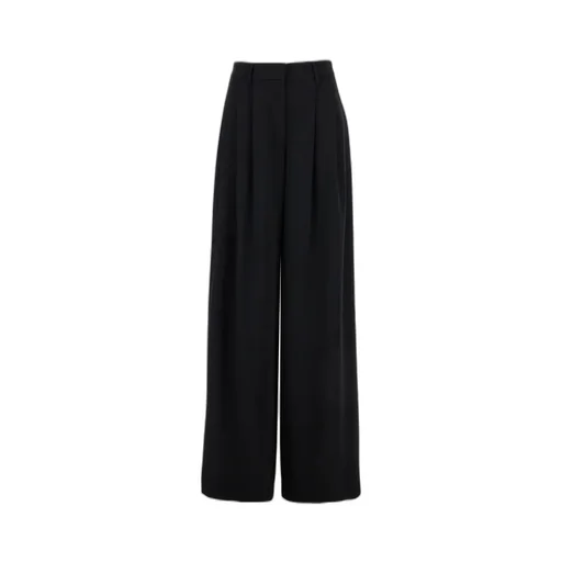 Plain High-Waist Wide-Leg Pants