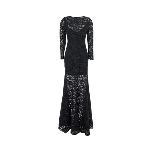 Plain Lace Embroidered Maxi Dress