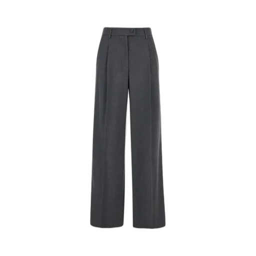Plain Straight Leg Pleated Pants