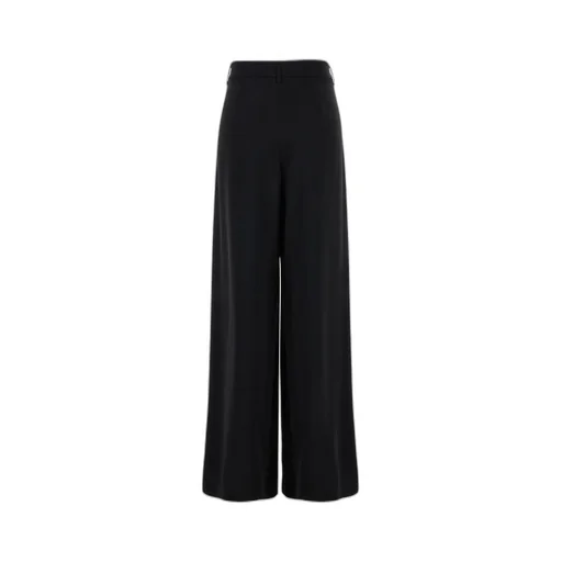 Plain High-Waist Wide-Leg Pants