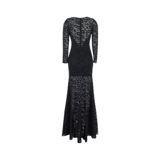 Plain Lace Embroidered Maxi Dress
