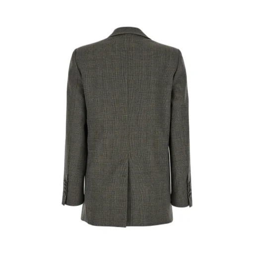 Plain Double-Breasted Check Jacket
