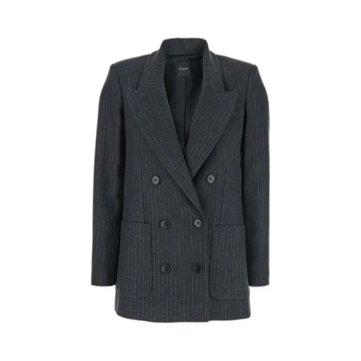 Plain Double-Breasted Striped Jacket