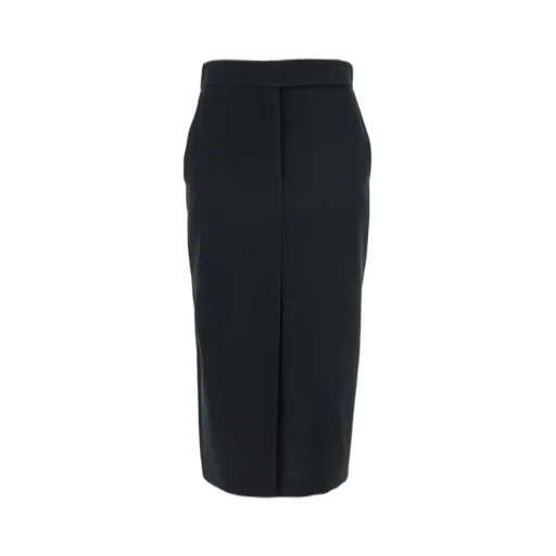 Plain Concealed-Slit Long Skirt