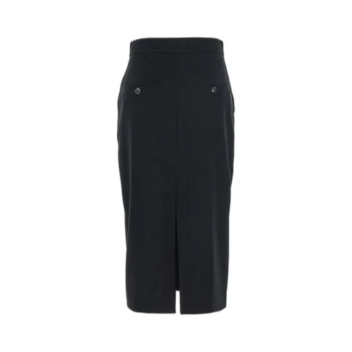 Plain Concealed-Slit Long Skirt