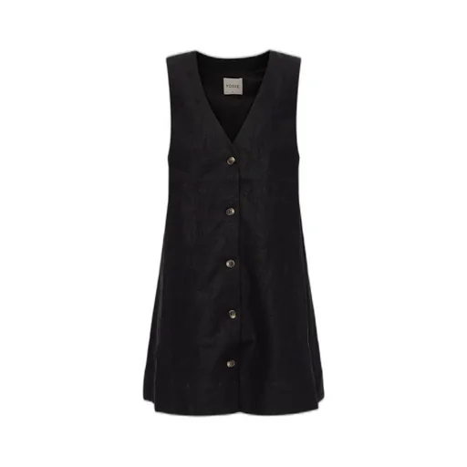 Posse Nancy Button-Front Mini Dress