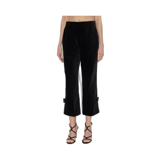 Posse Quincy Velvet Bow-Detail Pants