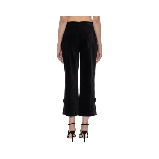 Posse Quincy Velvet Bow-Detail Pants