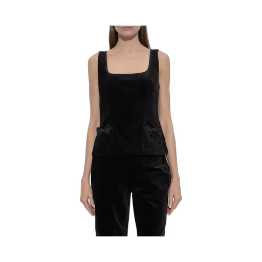 Posse Quincy Velvet Bow-Detail Top