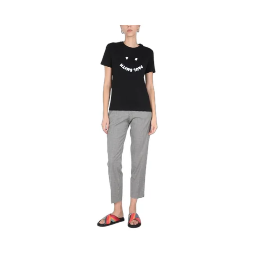 Ps Paul Smith Flocked Smiley Logo Crewneck T-Shirt