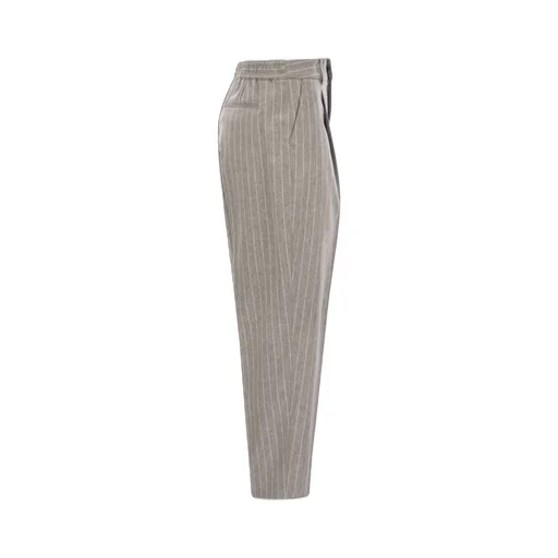Pt Torino Pinstripe Wool-Cashmere Pants