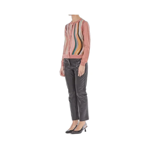 Ps Paul Smith Swirl Pattern Crewneck Buttoned Cardigan