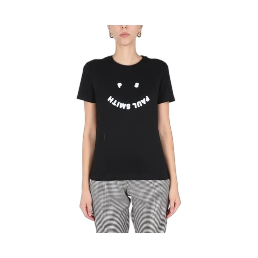 Ps Paul Smith Flocked Smiley Logo Crewneck T-Shirt