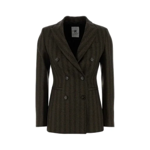 Pt Torino Striped Double-Breasted Jacket
