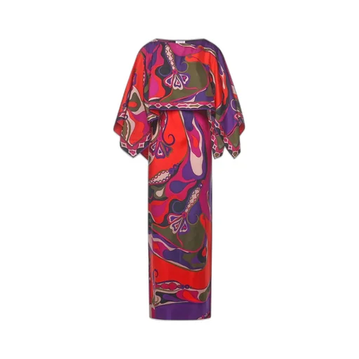 Pucci Orchidee Print Long Shawl Dress