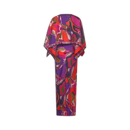 Pucci Orchidee Print Long Shawl Dress