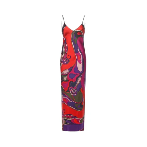 Pucci Orchidee Print Long Shawl Dress