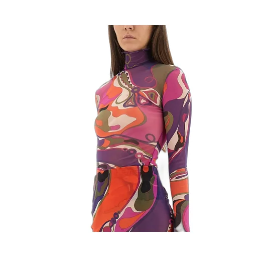 Pucci Orchidee Print Tulle Top