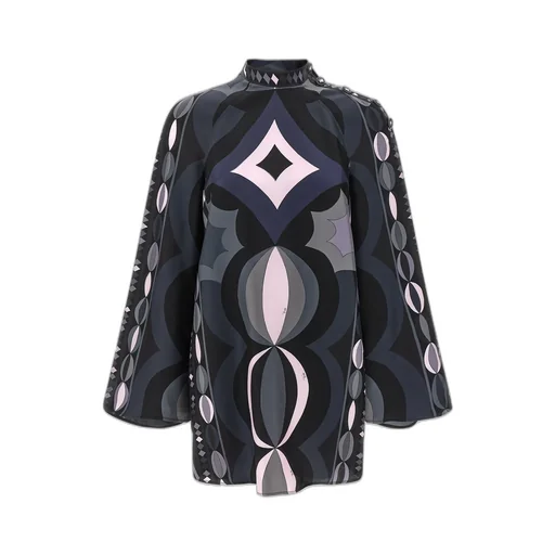 Pucci Geometric-Printed Long-Sleeved Dress