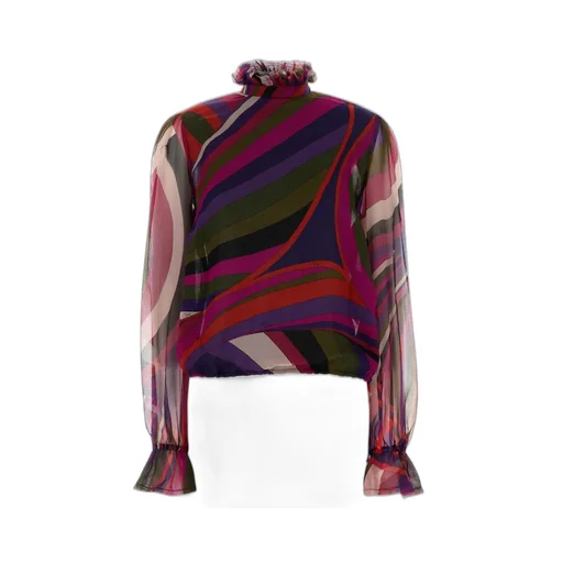 Pucci Abstract-Printed Drawstring Hem Blouse