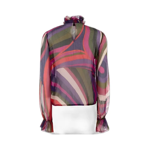 Pucci Abstract-Printed Drawstring Hem Blouse