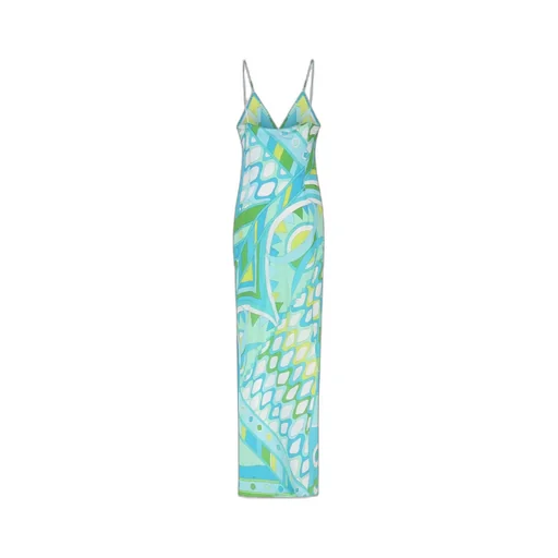Pucci Vivara-Printed V-Neck Sleeveless Maxi Dress