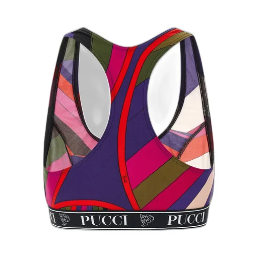Pucci Logo Printed Sports Bra