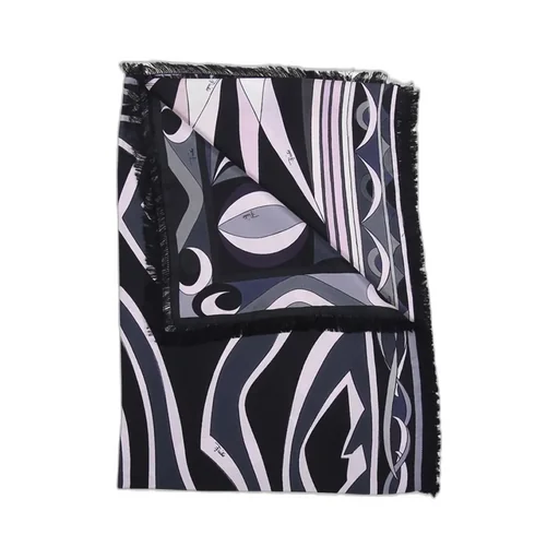 Pucci Logo Printed Frayed Scarf