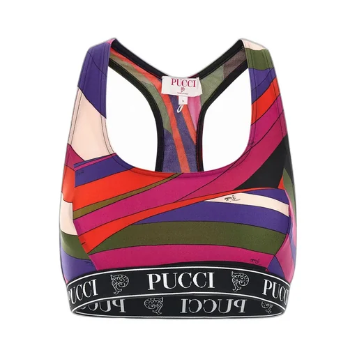 Pucci Logo Printed Sports Bra