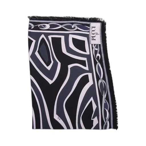 Pucci Logo Printed Frayed Scarf