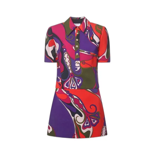 Pucci Abstract-Printed Short-Sleeved Dress