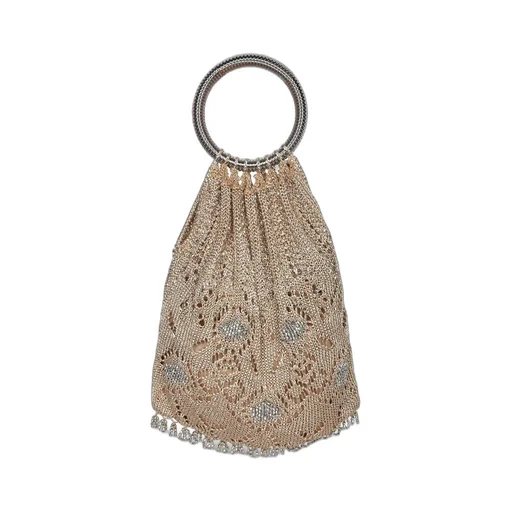 Paco Rabanne Top Handle Beaded Crochet Tote Bag