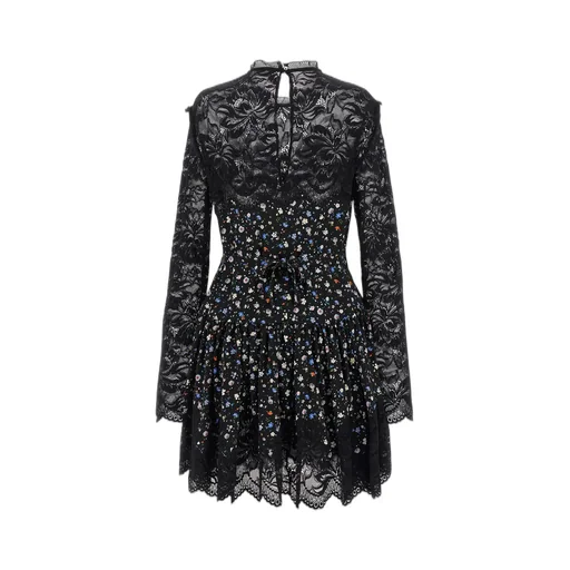 Paco Rabanne Floral Pleated Lace Dress