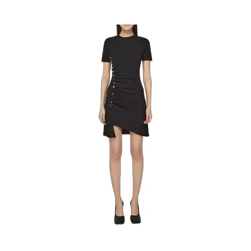 Paco Rabanne Rivet-Embellished Crewneck Mini Dress