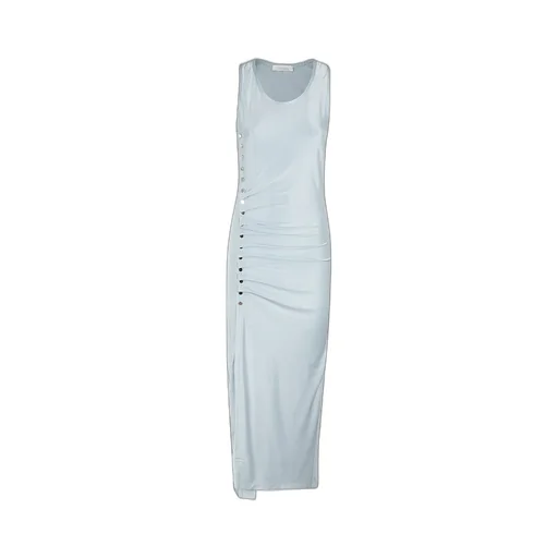 Paco Rabanne Sleeveless Ruched Pression Dress