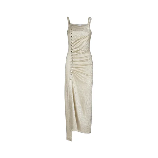 Paco Rabanne Buttoned Draped Dress
