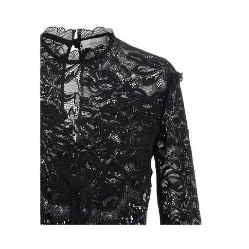 Paco Rabanne Floral Pleated Lace Dress