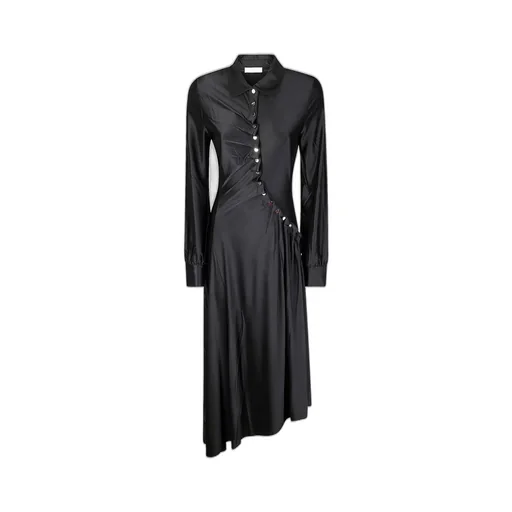 Paco Rabanne Long Sleeve Buttoned Dress