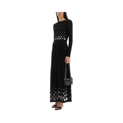 Paco Rabanne Eyelet Crop Logo Plaque Top