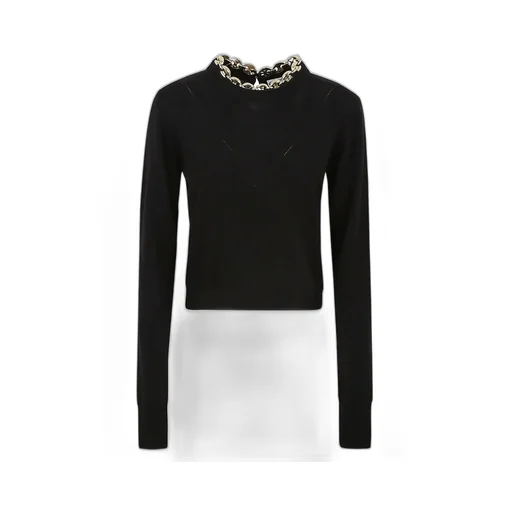Paco Rabanne Chain-Link Neck Strap Knitted Top