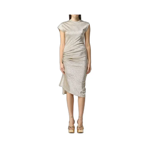 Paco Rabanne Asymmetric Ruched Midi Dress