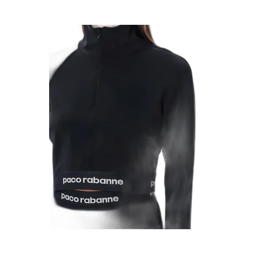 Paco Rabanne Logo-Underband Zipped Cropped Top