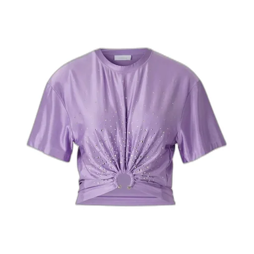 Paco Rabanne Piercing Embellished Cropped T-Shirt