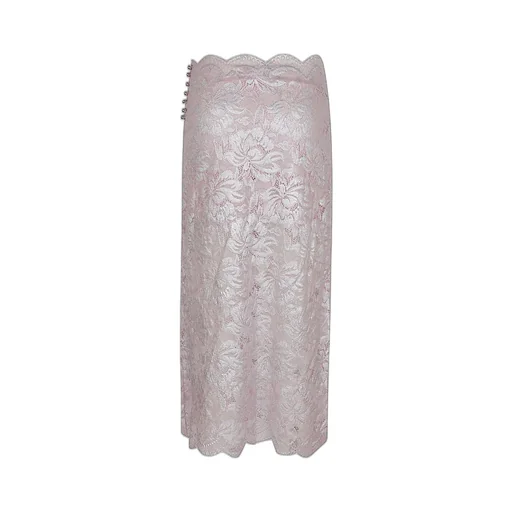 Paco Rabanne Scalloped Edge Midi Lace Skirt