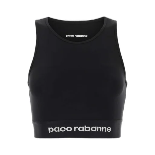 Paco Rabanne Logo Detailed Sleeveless Sports Bra