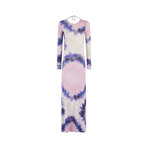 Paco Rabanne Tie-Dye Print Crewneck Dress