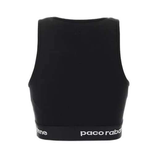 Paco Rabanne Logo Detailed Sleeveless Sports Bra