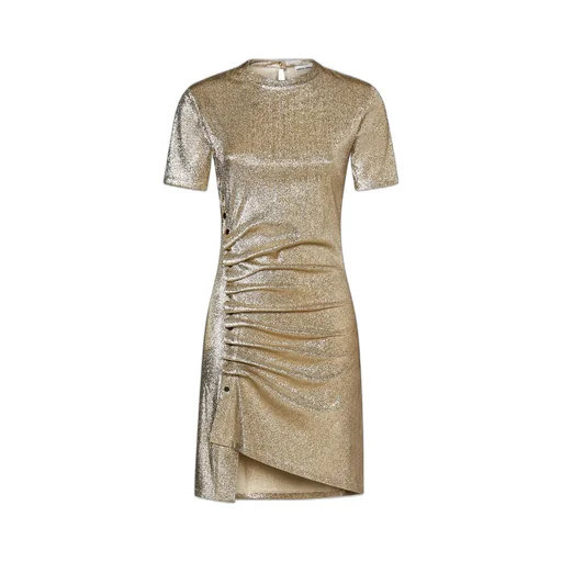 Paco Rabanne Side Buttoned Asymmetric Mini Dress