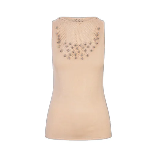 Paco Rabanne Bead-Embellished Sleeveless Knitted Top